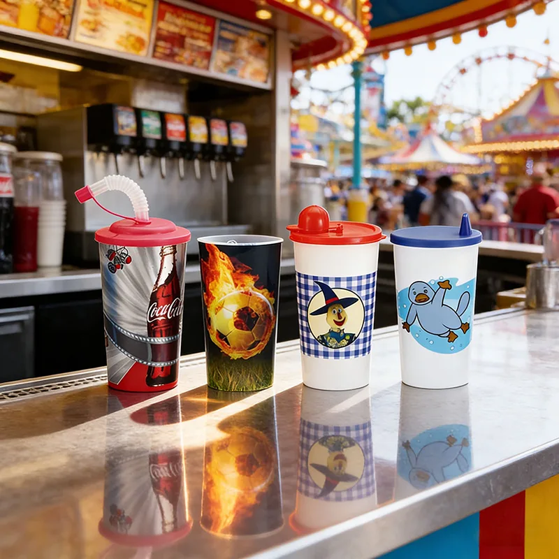 كوب بلاستيك مطبوع سعة 500 مل