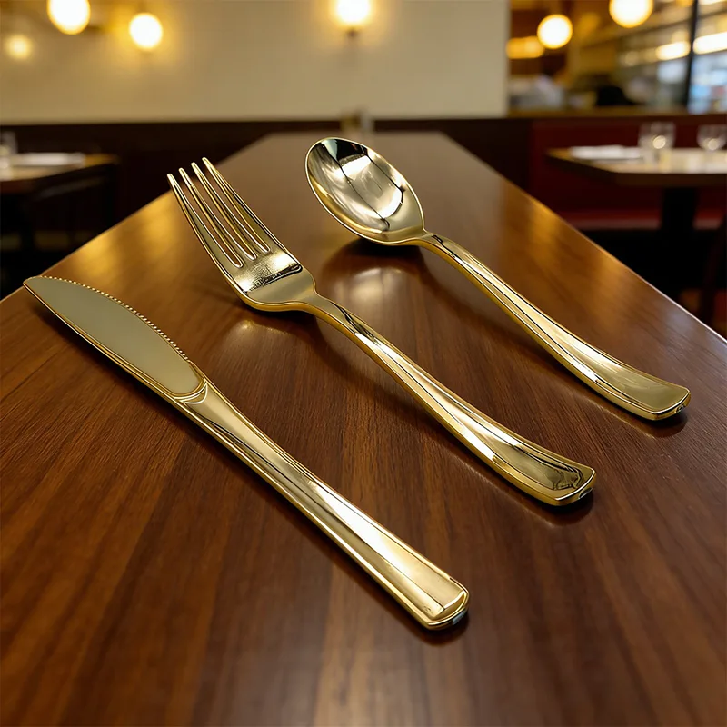 سكاكين الحفلات الكلاسيكية والشوك والملاعق وأدوات المائدة البلاستيكية