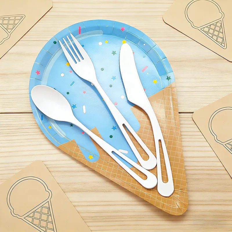 أدوات مائدة بلاستيكية على شكل قطرات صديقة للبيئة