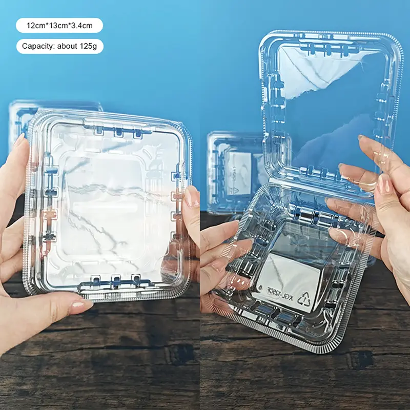 Square PET Blueberry Plastic Box